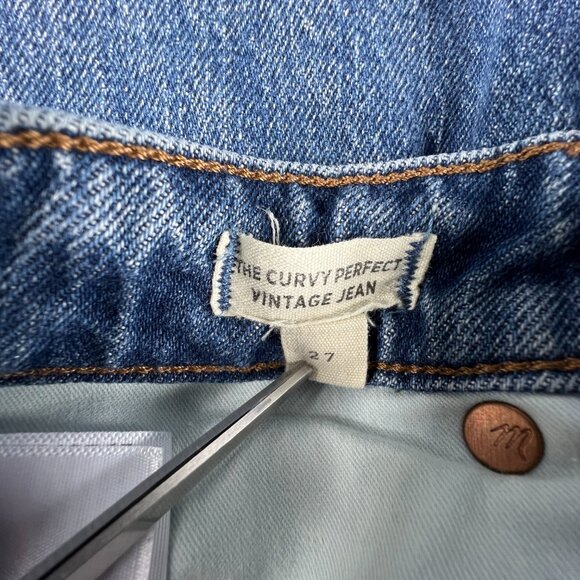 Madewell Jean Women Measured 27x28 Curvy Perfect Vintage Blue Faded Denim Tag 27 - Picture 7 of 16